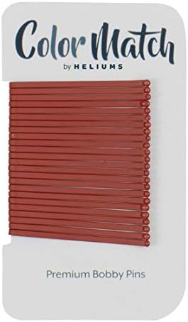 Auburn Color Match Enamel Straight Bobby Pins Strong Hold Flat - 24 Count