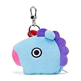 BT21 Official Merchandise by Line Friends - MANG Character Keychain Coin Purse Bag Charm, Light Blue