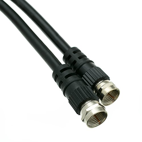 F-pin RG59 Coaxial Cable, Black, F-pin Male, 12 Foot