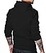 Mens Black Pullover Hoodie Sweatshirt | Panther Necklace Logo, L