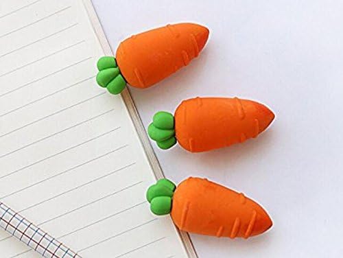 Zehaer 3Pcs Jumbo Carrot Eraser Kid Colorful Eraser Gift School Supplies