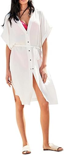 ZINPRETTY Women's Bathing Suits Cover up V-Neck Tassel Swimsuit Beach Coverups for Women Plus Size