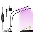 Plant Growing Lamps 36 LED Full Spectrum Plant Grow Lights 3/9/12H Timer 5 Dimmable Levels Grow Lamp Bulbs for Indoor Plants 