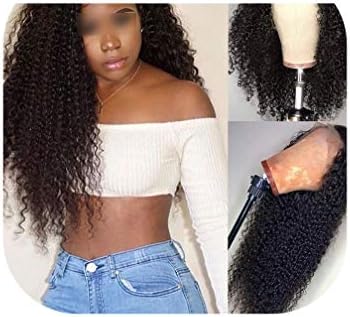 Curly Human Hair Wig Hair Lace Frontal Wig 180 250 Density Pre Plucked Kinky Curly Lace Front Human Hair Wigs,20Inches,250 Density