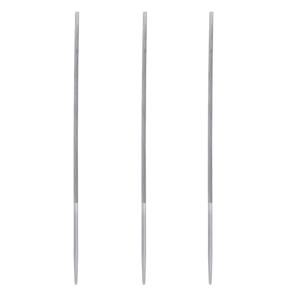 Fdit Round Chainsaw Chain Sharpening Files 4mm 5/32in Lawn Mower Trimmer Kit (3PCs)