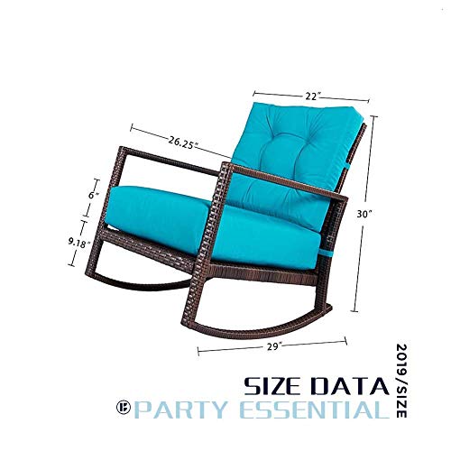 image for INTERGREAT Incbruce Outdoor Patio Rocking Chair 2 Piece Wicker Rocking