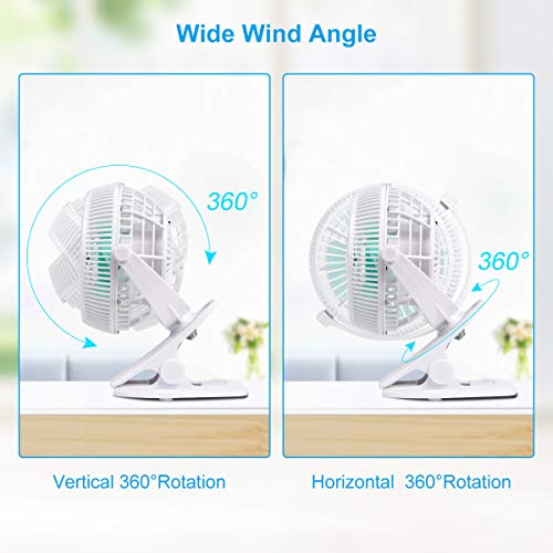 KEYNICE USB Desk Fan, 4 Inch Table Fans, Mini Clip on Fan, Portable