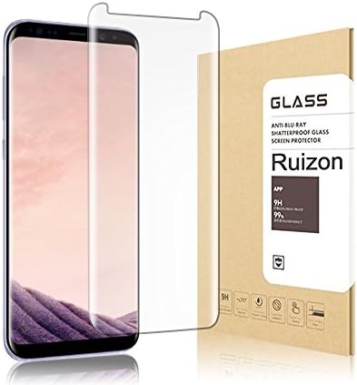 Galaxy S8 Plus Screen Protector,Ruizon Tempered Glass [Case Friendly] 3D Curved Edge Ultra Clear 9H Hardness Anti-Scratch, Anti-Fingerprint,For Samsung Galaxy S8 Plus [1-Pack]