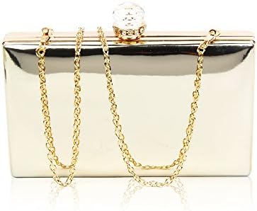 Redfox Women's Rose Gold Sparkling Evening Clutch Bag/Wedding Shiny Diamante Crystals Rhinestones Different Shape And Size