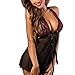 Canserin Women Lingerie, Women's Sexy Lingerie Sleepwear Lace Wire Free G-String Underwear Babydoll Nightwear (M, Black)