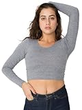 American Apparel Women's Long Sleeve Cotton Spandex Jersey Crop Top