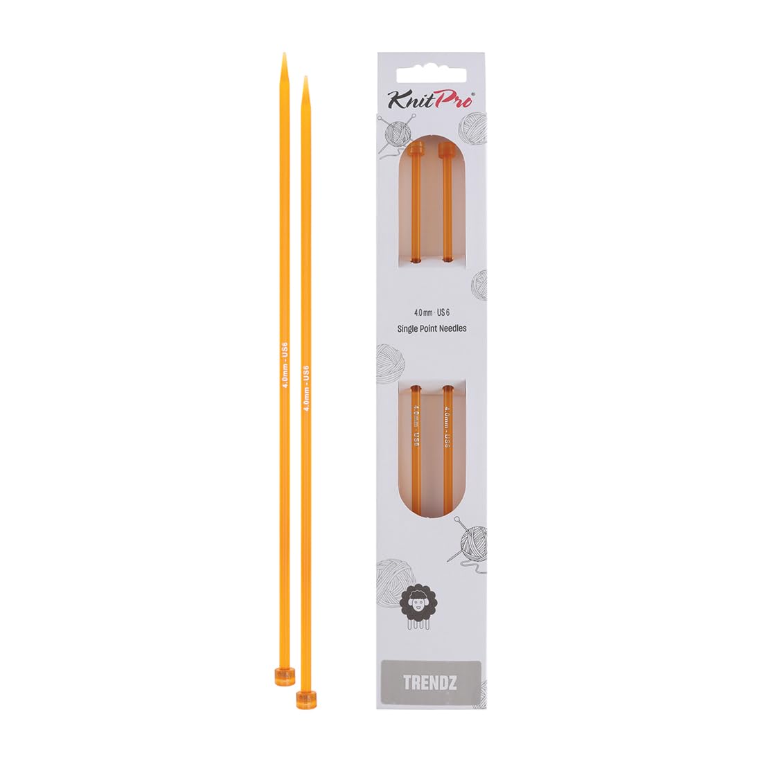 KnitPro Trendz Single Pointed Needles 12" (30cm) | 4.00mm