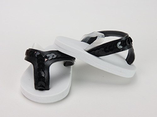 Black Sequin Flip Flops -18