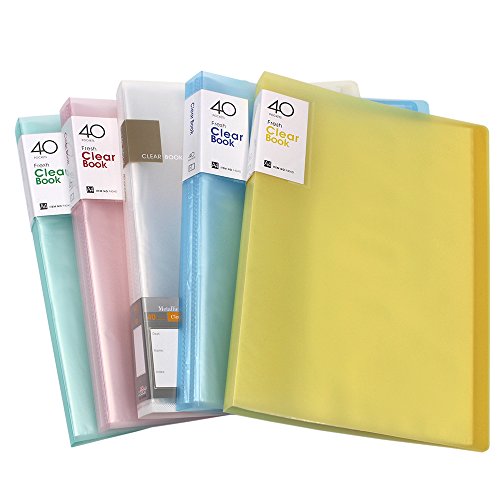 M-Aimee 40-Pocket Protector Presentation Book A4 Size 80-Page Capacity Available for Report Sheets, Artworks, Music Sheets, Clippings (Pink)