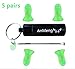 Sleeping Earplugs/Acoustic earplugs/Swimming Earplugs with Earpick,36dB Highest NRR, Comfortable Hearing Protection for Shooting, Travel, Swimming, Work and Concerts-Green/5 pairs