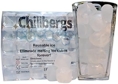 (30 pc) White Reusable Ice Cubes + Non Toxic, Refreezable Plastic BPA Free Ice Cubes