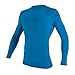 O'Neill Youth Basic Skins UPF 50+ Long Sleeve Rash Guard, Bright Blue, 8