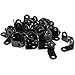 LANIAKEA 50 PCS Black Corner Braces, 1.02 x 1.02 x 0.63 inch Small Metal L Corner Bracket Joint Fastener, 90 Degree Angle Bracket for Wood, Shelves, Furniture, Cabinet and More