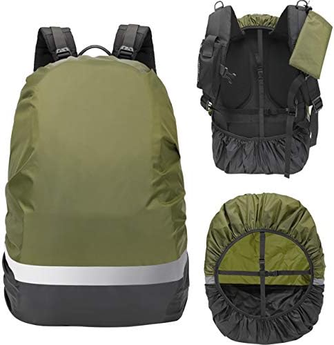 CANAMI Waterproof Backpack Rain Cover (30-55L) with Reflective Strap and Upgraded Adjustable Anti Slip Buckle, Ultra-Light and Durable for Hiking Camping Cycling Traveling