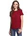 Romwe Women's Loose Short Sleeve Round Neck Solid Summer T-Shirt Tops Blouse Red M