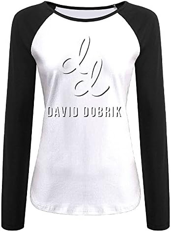 Fandao Women's David DOBRIK Dd Baseball Tee Raglan Long Sleeve T Shirt Light Parrot Logo Black Medium