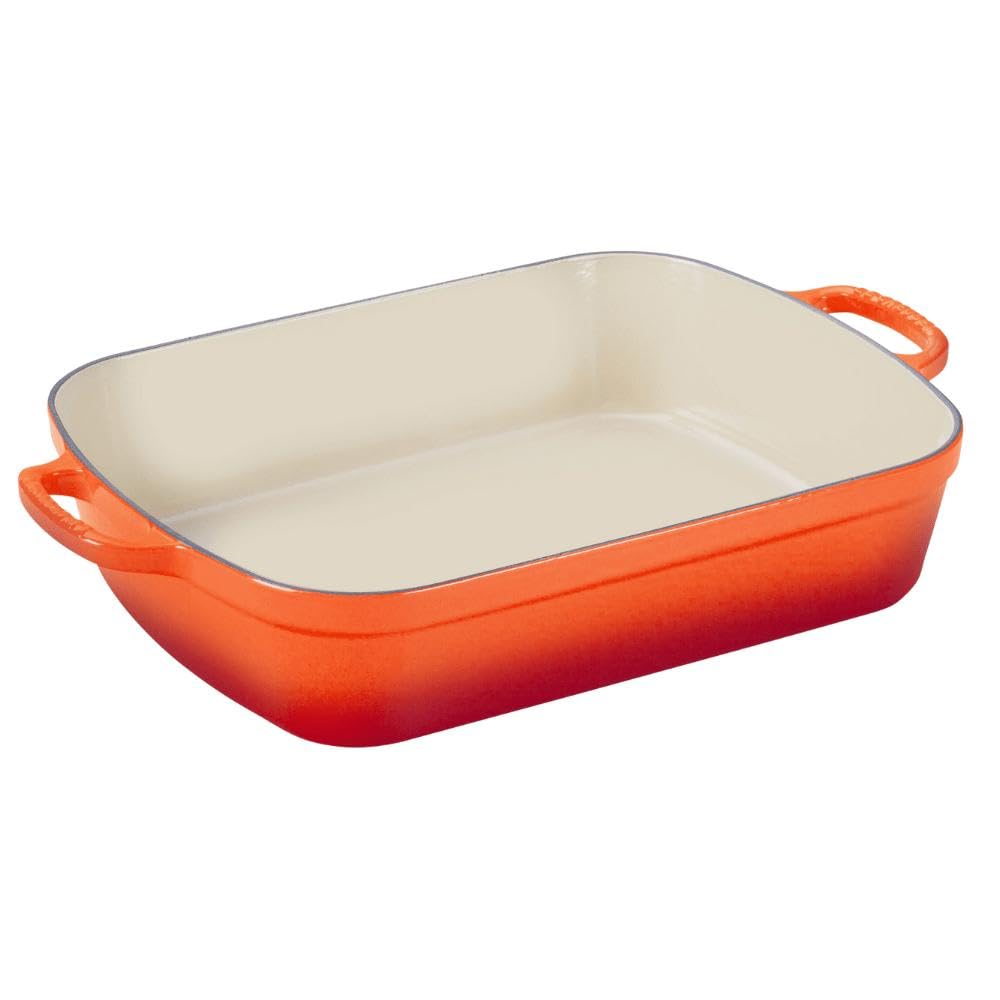 Le Creuset Signature Enamelled Cast Iron Rectangular Roasting Dish, 37 cm, 6.6 litres, Volcanic, 20184370902422