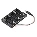 NUOLUX 6-Slot Battery Box for AA Batteries with Wire Leads, Pack of 2 (Black)