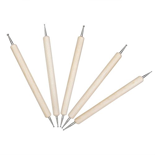 Gimiton 52 PCS Wooden Pottery Sculpting Clay Cleaning Tool Set Pottery Carving Tool Set with Rubber Tip Paint Brushes Clay Hole Cutters with 36 Holes Canvas Bag Case Pouch (52pcs/carving tool)