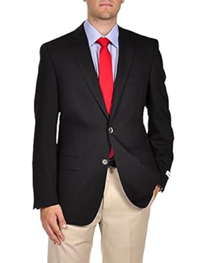 Calvin Klein 2 Button Black Elegant Slim Fit Tuxedo - Black Satin Lapel & Buttons (50 Long)