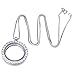 RUBYCA Living Memory Floating Charm Round Glass Locket Pendant Necklace 20 Inches 1pcs Silver Tone White Crystal