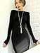 eManco Statement Long Necklace Golden Plated & Black Imitation Stone Pendant Fashion Jewellery for Women