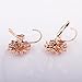 BAMOER 18K Rose Gold Plated Snowflake Leverback Earrings with Cubic Zirconia for Women Girls CZ Jewelry Fashion Drop Earrings 3 Style