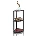Furinno Turn-N-Tube 3-Tier Corner Display Rack Multipurpose Shelving Unit, Dark Cherry/Black
