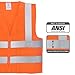 Neiko 53966A High Visibility Safety Vest with 2 Pockets, ANSI/ISEA Standard | Color Neon Orange | Size M