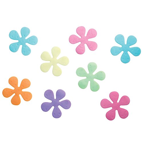 InterDesign Floral Plastic Non-Slip Safety Tub Treadz for Shower, Bathtub 4" x 4", Set of 8 Multi-Colored