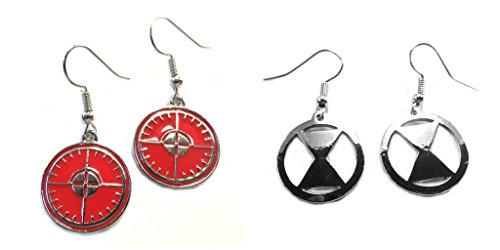 Hawkeye Logo and Silver Black Widow Dangle Earrings w/Gift Box