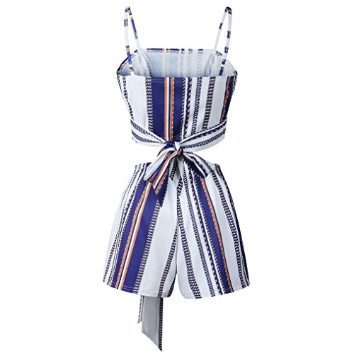 Shorts Pants 2PCS Set,Clearance! AgrinTol Women Summer Stripe Sleeveless Vest Shirt Tops Blouse Shorts Pants 2PCS Set (M, Blue) - Thumbnail 7