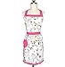 New Kitchen Women Floral Printed Pocket Fashion Kitchen Cooking Apron with Adjustable Neck Strap & Waist Ties
