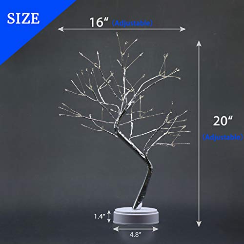 LEIGINAL Bonsai Tree Lights for Cute Room Decor, Artificial Tree Lamp for Living Room, USB Table top Fairy Light Spirit Tree, Home Decorations, Weddings… (Pure White, 108 LED)
