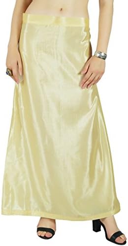 Indian Satin Silk Petticoat Bollywood Solid Inskirt Lining For Sari