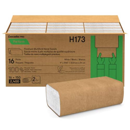Cascades PRO Perform Premium Multifold Hand Towels 2-Ply – 150 Sheets per Pack,…