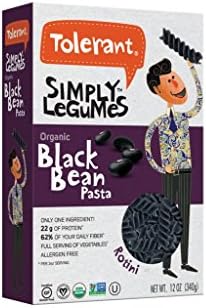 Tolerant Pasta, Organic Black Bean Rotini, 8 oz, Pack of 3