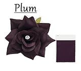 Lot of 48 loose flower heads-Large bloom with rhinestone Artificial Loose Flowers-Rose (Plum)