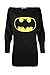 Oops Outlet Women's Superman Batman Comic Hero Batwing Off Shoulder Slouch Top Plus Size (US 16/18) Black