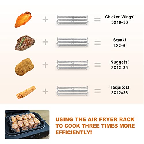 Aieve Air Fryer Rack, MultiLayer Dehydrator Rack Accessories Compatible with Ninja Foodi Grill