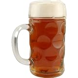 Stolzle 1 Liter Dimpled Glass Beer Stein