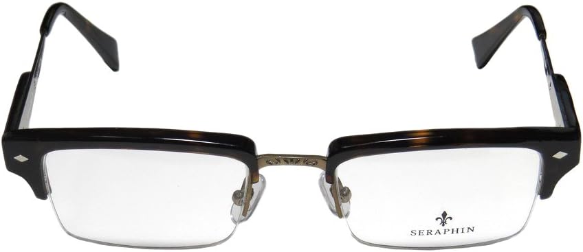Seraphin Huntington Mens/Womens Rx Ready Gorgeous Designer Half-rim Titanium Eyeglasses/Glasses (51-21-145, Tortoise / Brown)