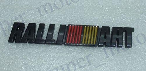 coolcarauto ID RALLI ART ralliart metal zinc alloy Emblem Trunk Badge For Mitsubishi black