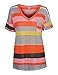 SmallDragon Women's V-neck Summer Casual Short Sleeve Top Tee Blouse T-shirt (Large, Red)