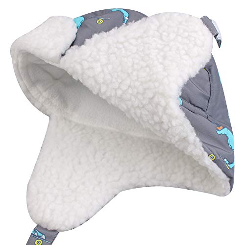 5 Trapper+Waterproof+Toddler+Ushanka+Dinosaur